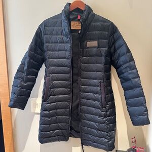 Konia Equestrian Long Black Down Jacket / Puffer Coat